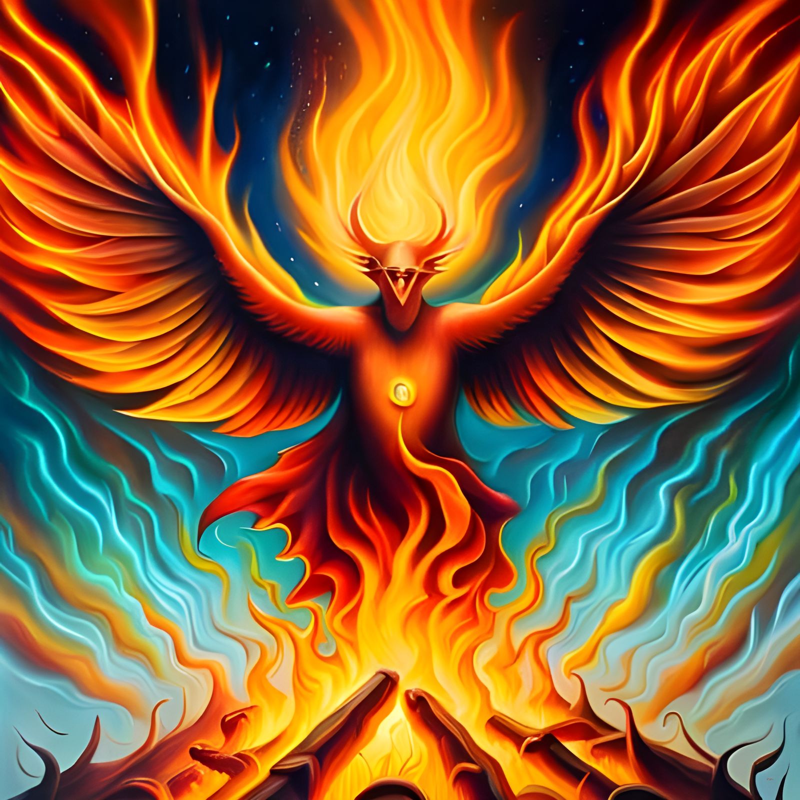 Burning Phoenix Rising: Hyperrealistic Pop Surrealism