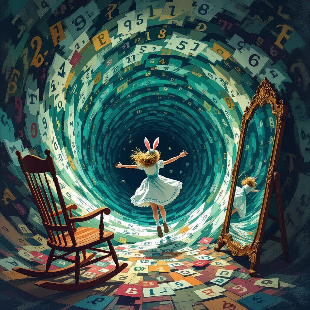 Alice's Descent: A Surreal Matte Painting