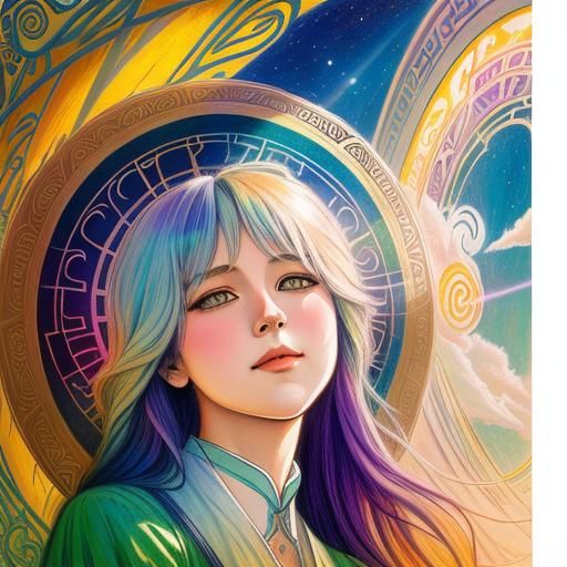 Ouroboros in Art Nouveau Expressionism with Pastel Shades