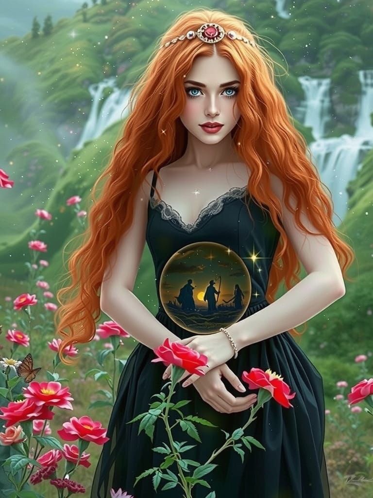 Enchanted Visionary in Celestial Gown