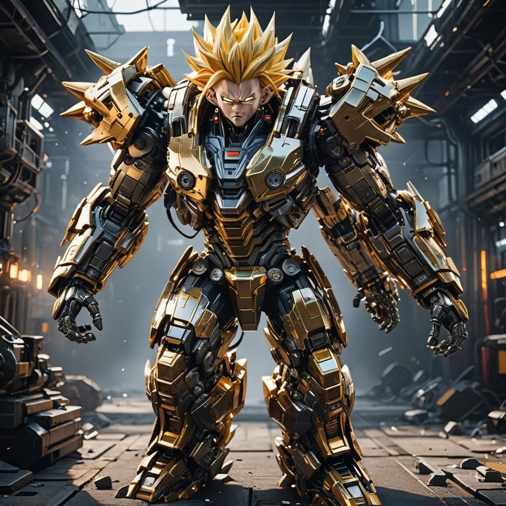 Gohan Super Saiyan with Intricate Mech Details