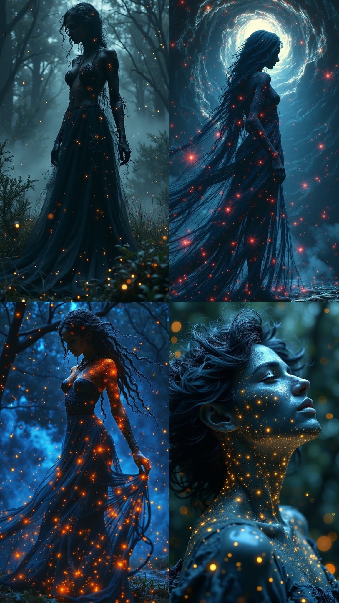 Virgo Goddess Emerges from Cosmic Night