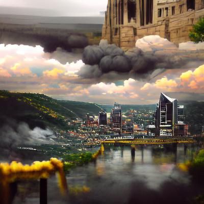 Detailed Matte Painting of Pittsburgh