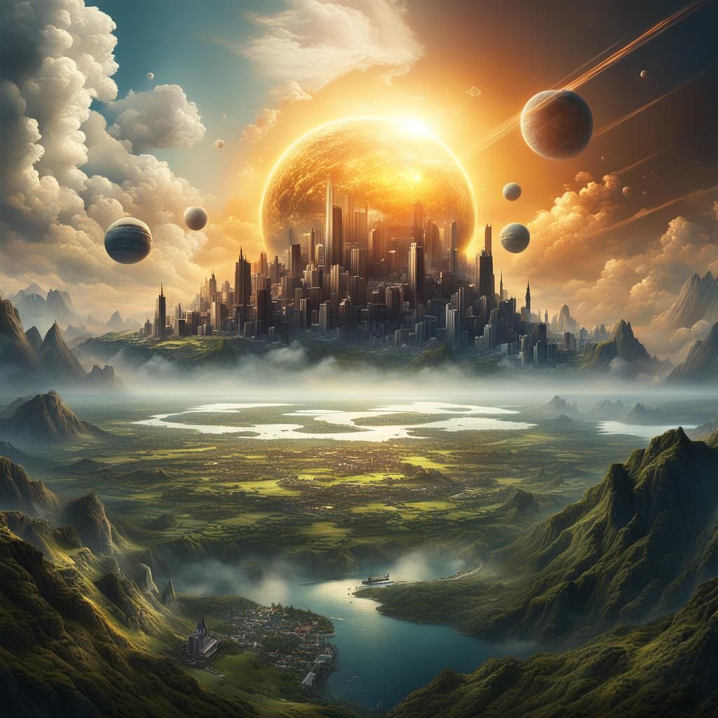 Planetary Collision Creates a Sun: Epic Digital Art
