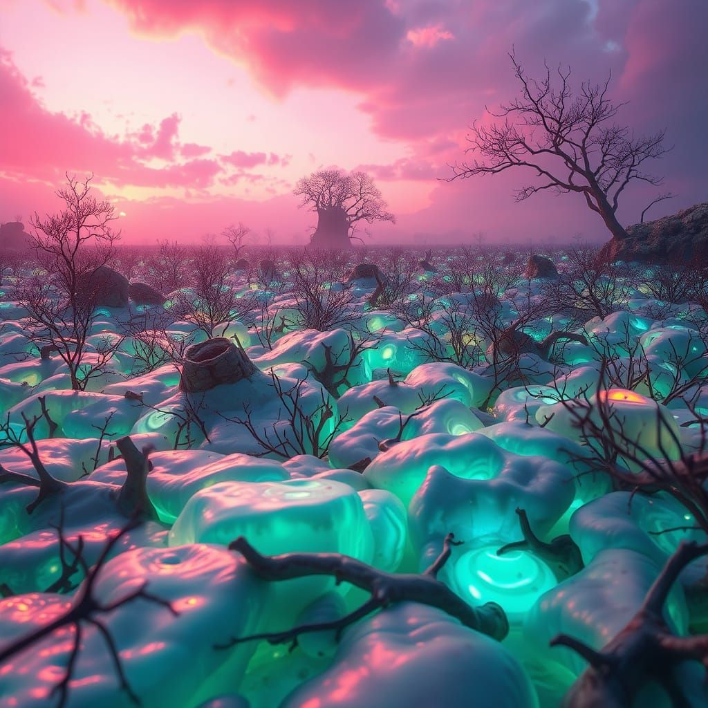 Ethereal Marrow Landscape in Iridescent Hues