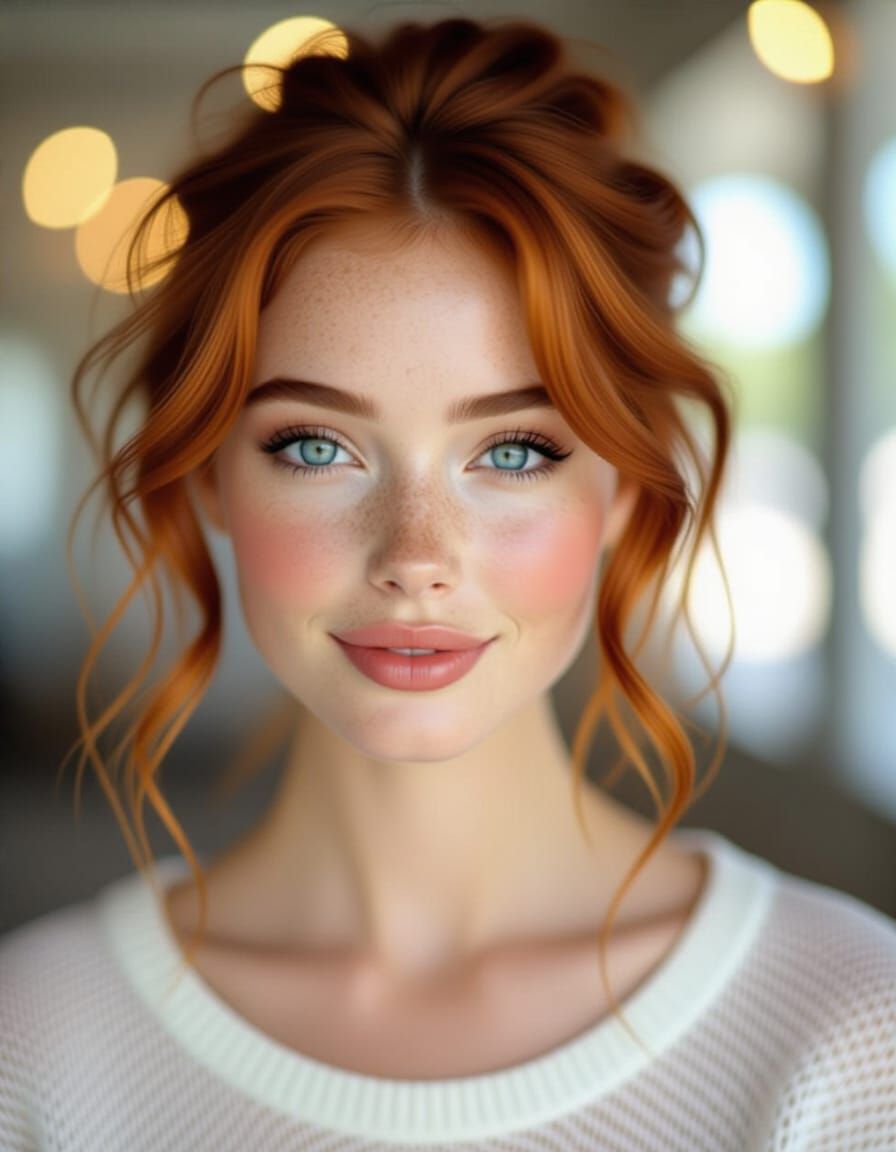 Hyper-Realistic Portrait of a Cute Young Woman