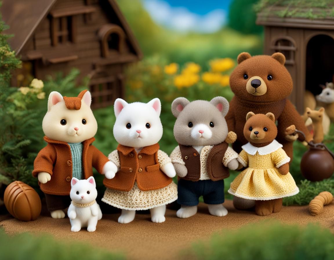 Sylvanian Families Outdoor Adventure: Flocked Figurines in D...