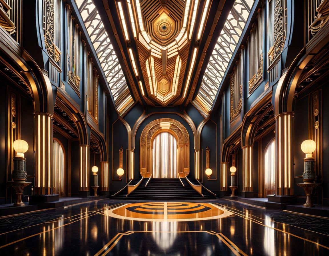Extravagant Art Deco Great Hall in Ultra High Quality