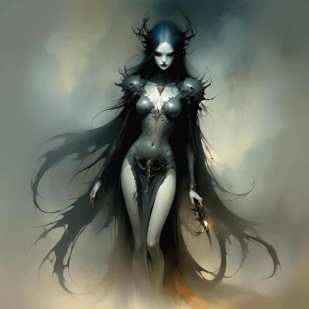 Surreal Grimdark Scene in Anne Bachelier Style