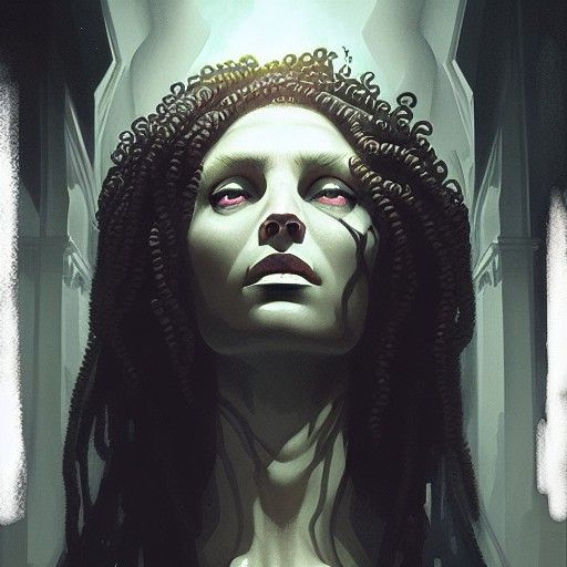 Sinister Medusa Portrait in Fantasy Art Style