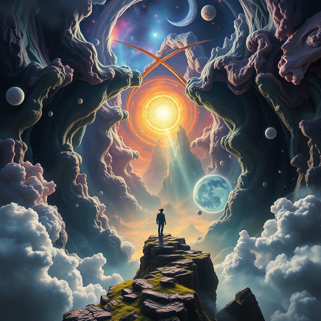 Ethereal Existential Vortex in Surreal Landscape