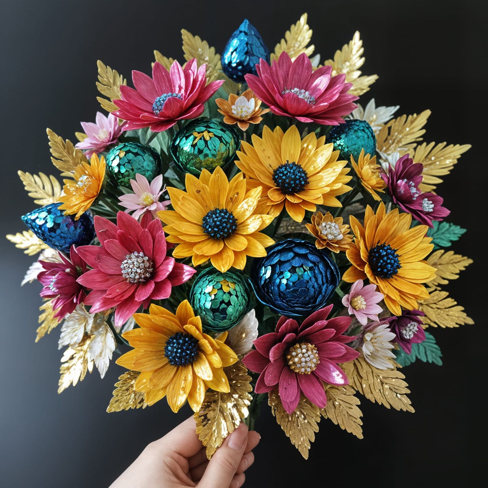 Sequin Floral Masterpiece in Vibrant Colors