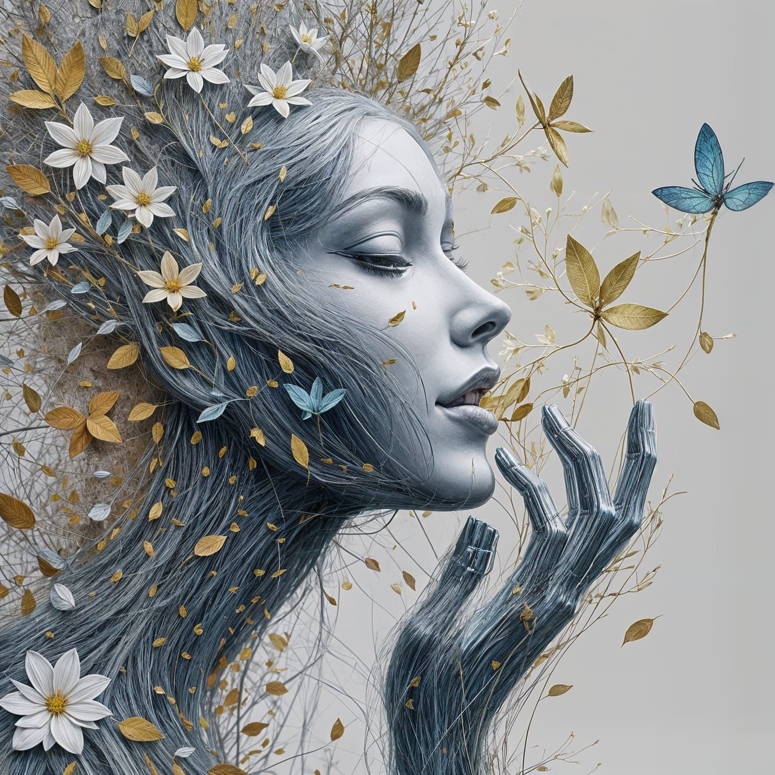 Cyborgs in a Tapestry of Beauty and Bloom