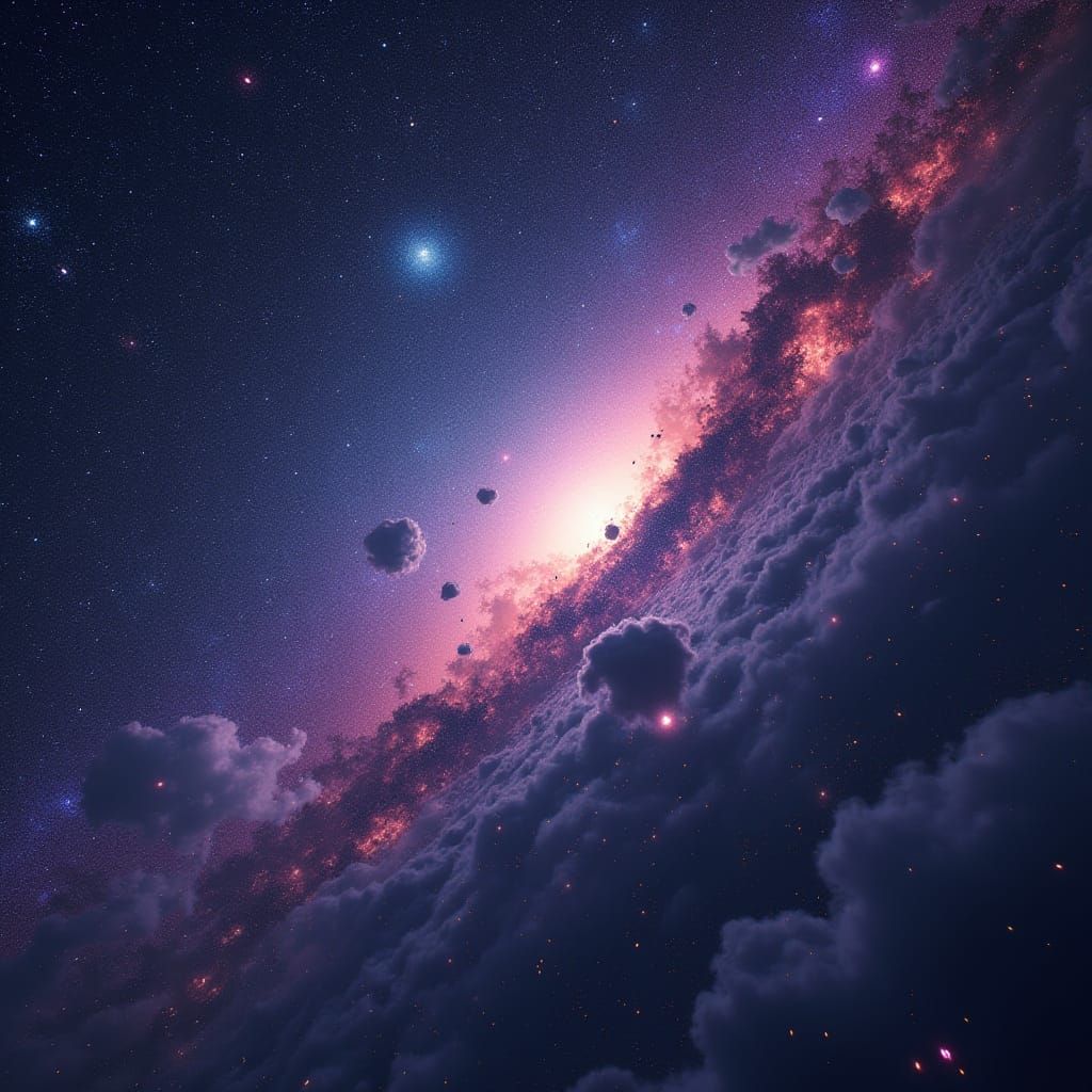 Holographic Milky Way Galaxy in 3D Neon Style