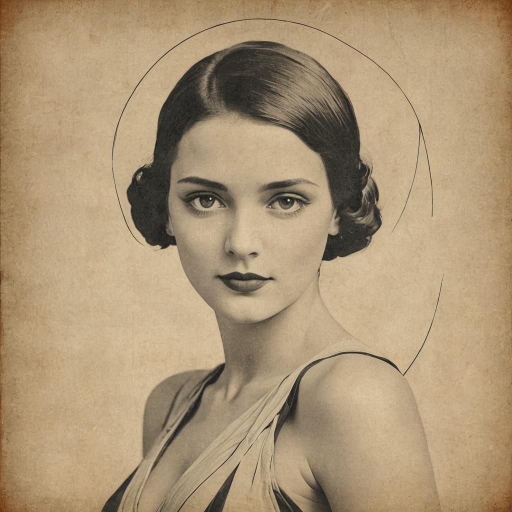 Elegant Woman in Bauhaus Art Deco Style
