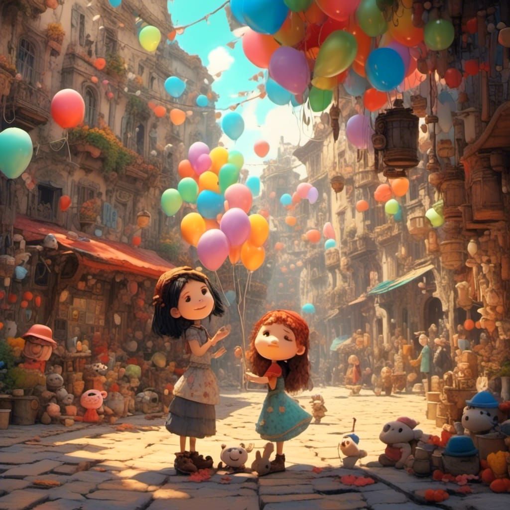 Charming Gifts: Pixar-style 3D Rendered Scene