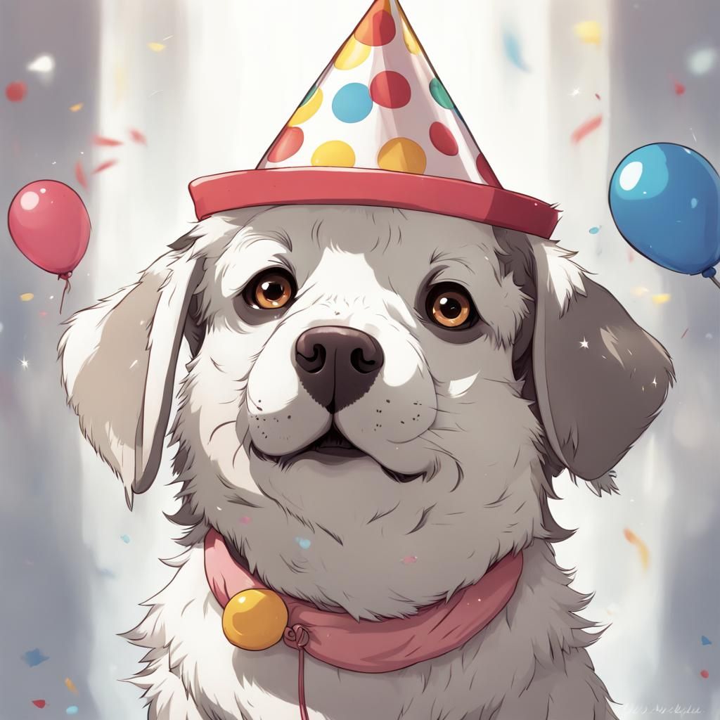 Dog with Two Noses in Anime Style