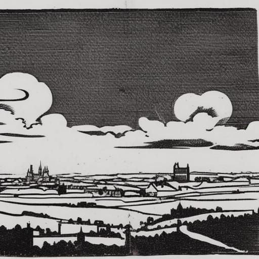 Nuremberg 1561: Stratus Cloud in Woodcut Style