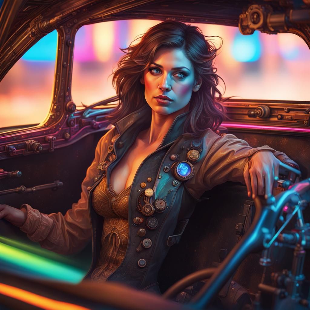 Steampunk Drag Racing Portrait in Unreal Engine 5