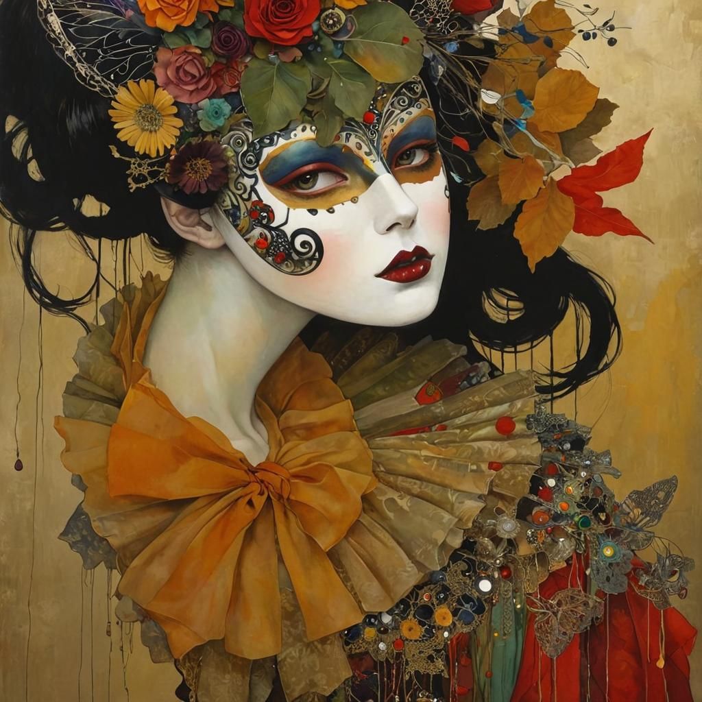 Masquerade Ball Mask in Dark Art Style