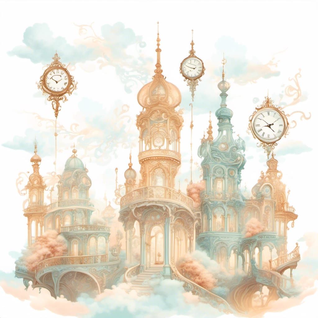 ethereal rococo clock towers