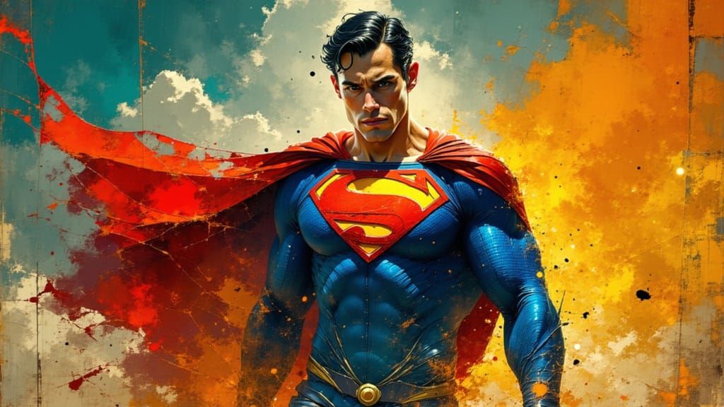 Iconic Superman Emblem in Bold Red and Yellow