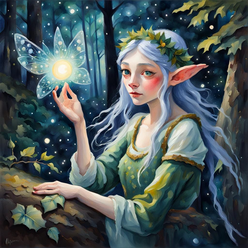 A little elf named Lirion, with leaf-colored hair and eyes s...