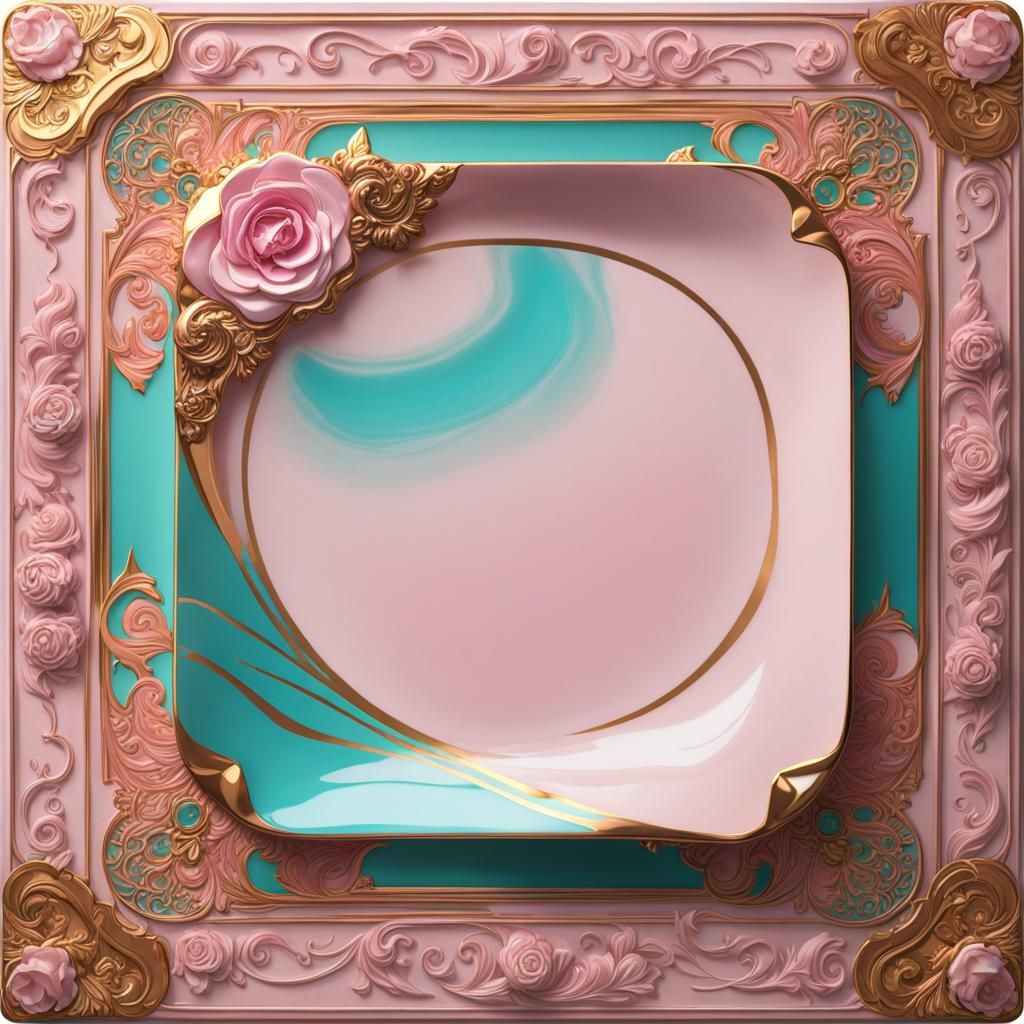 Ornate Rose Quartz Plate in Pink Carvings