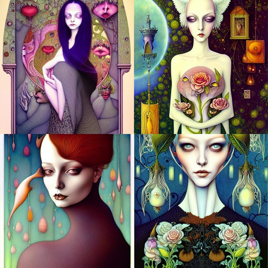 Dreamlike Portrait in Watercolor Style