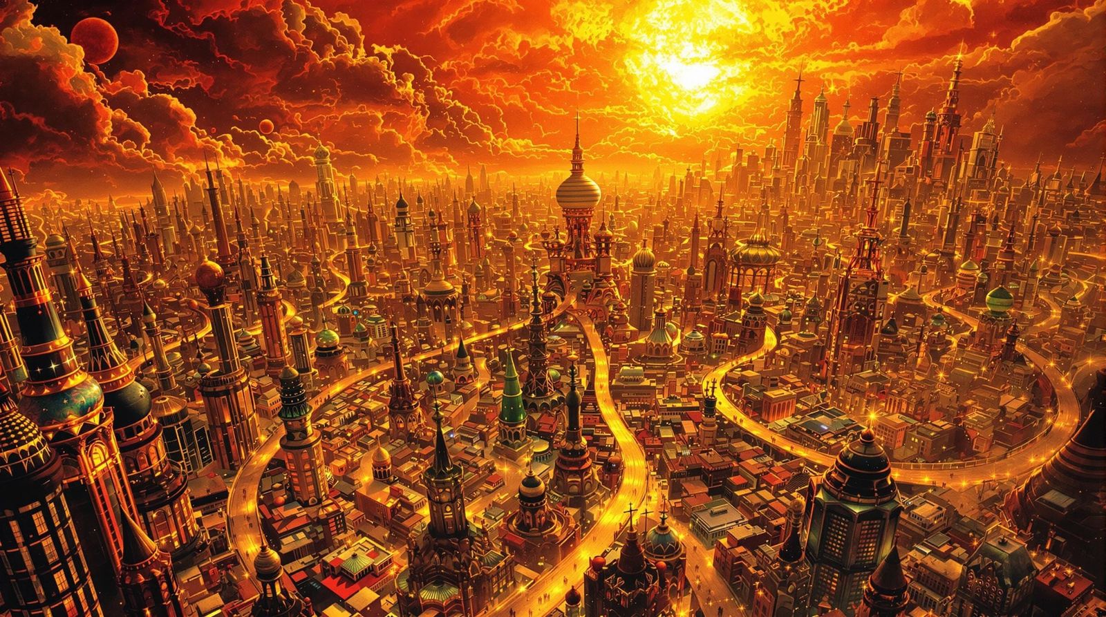 Blazing Metropolis on the Sun: Surreal Architecture