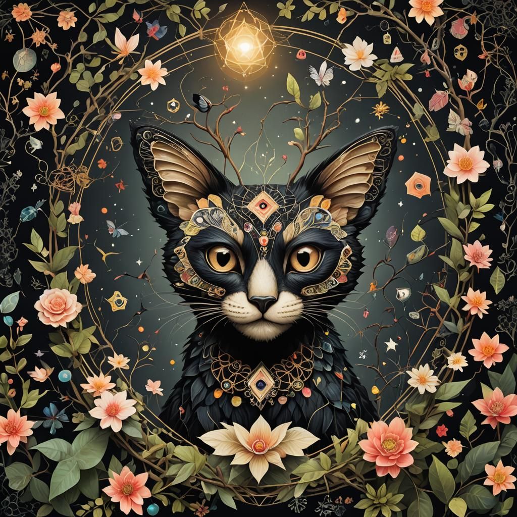 Cute Creature in Psychedelic Surrealism Style