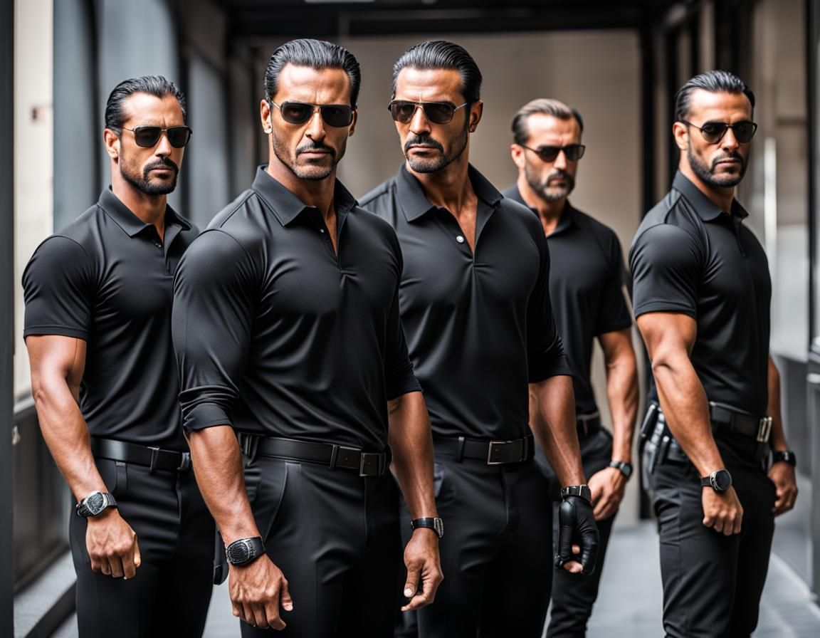 Young Security Man with Slicked Hair