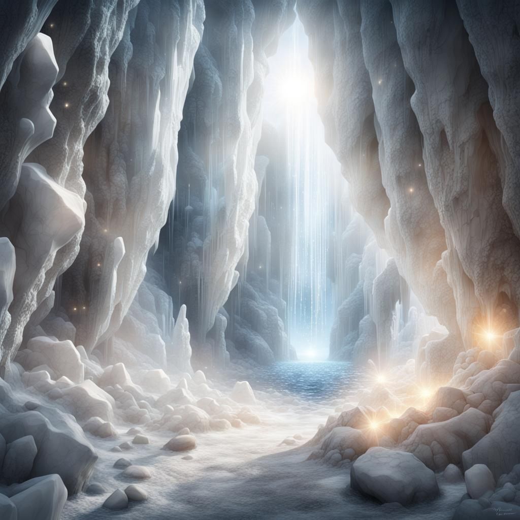 Mystical Quartz Caves with Sparkling Gems