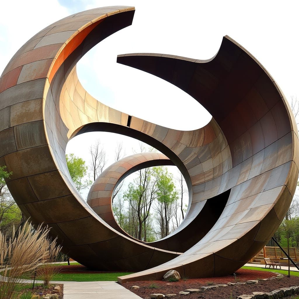 Colossal Abstract Metal Sculpture in Unconventional Outdoor ...