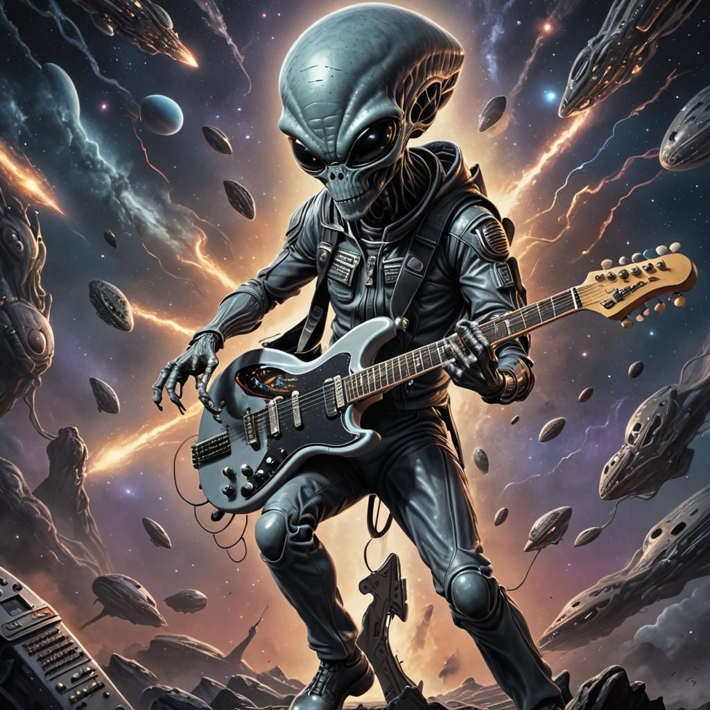 Grey Alien Guitar Shredder on UFO