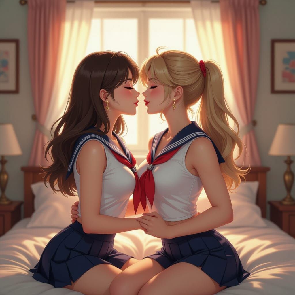 Passionate Kiss in Anime Style