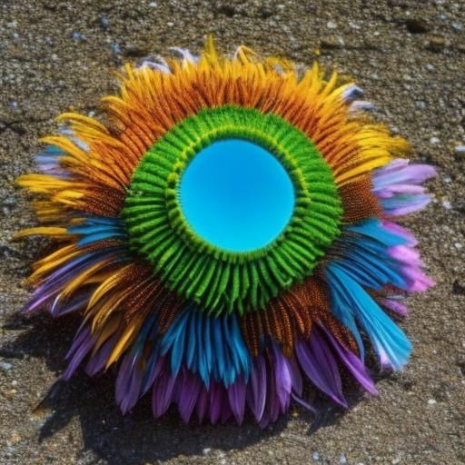 Sci-Fi Alien Flower on a Sunny Beach