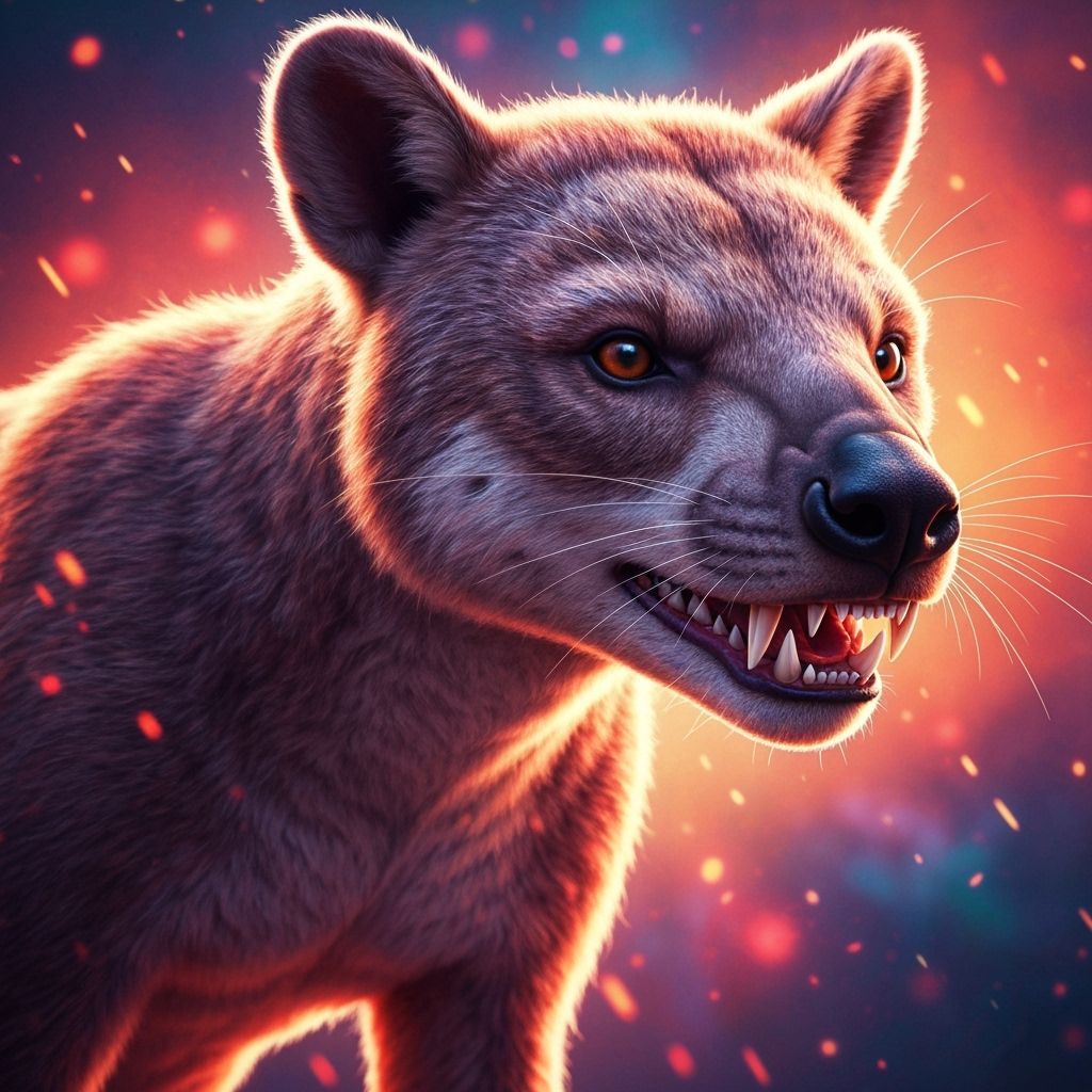 Hyperrealistic Thylacine Portrait in Vivid Colors