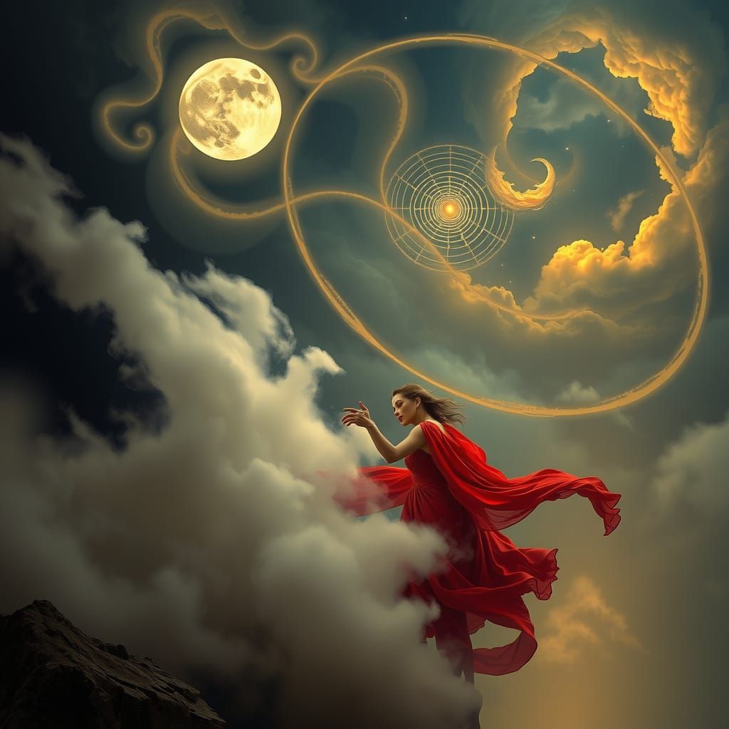 Mystical Woman Conjures Ancient Magic