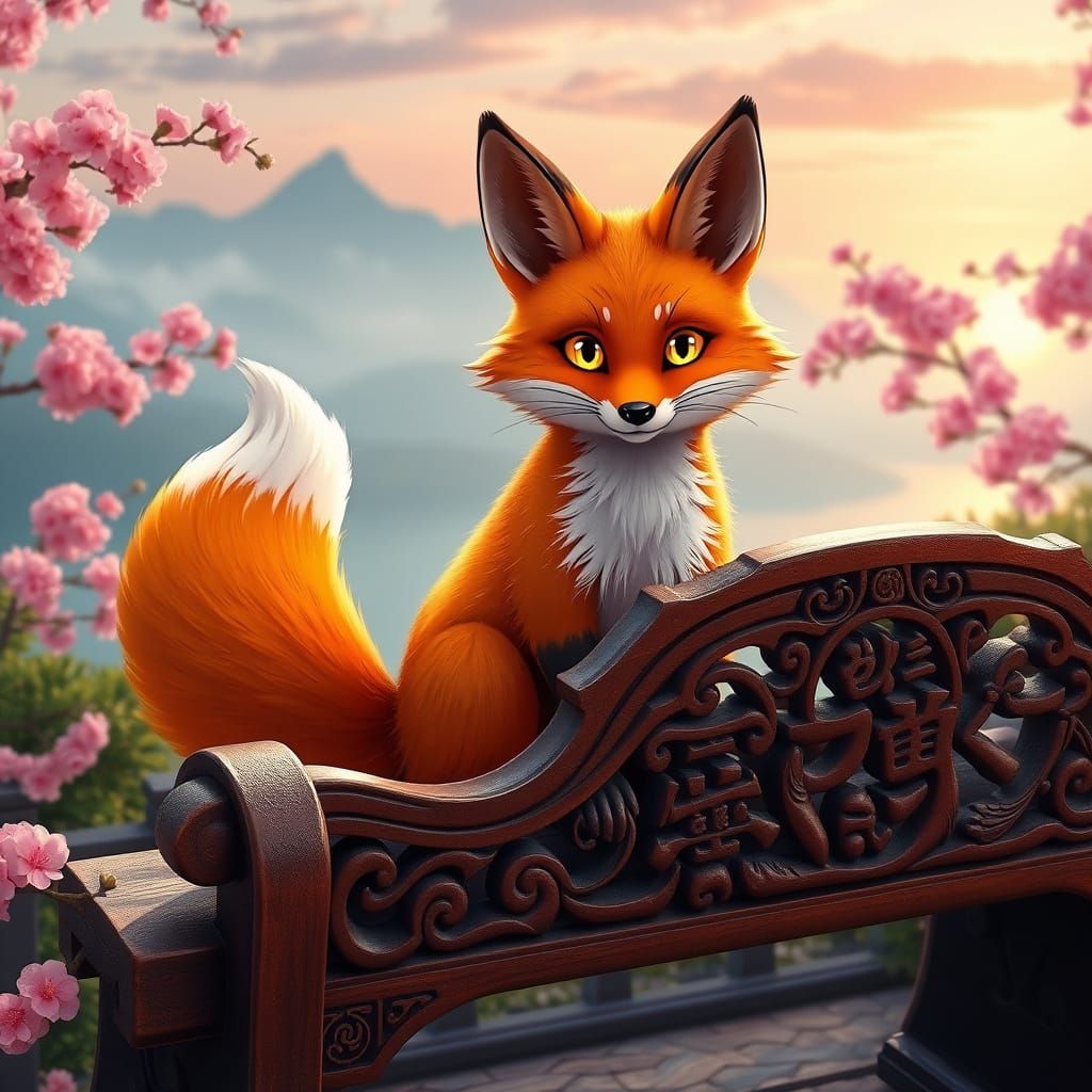 Majestic Fox Enjoys Serene Nature Scene