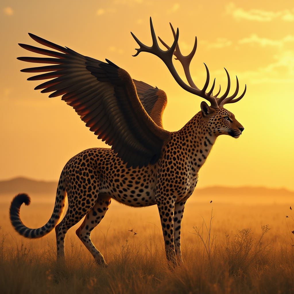 Majestic Savannah Aviastag in Vibrant, Whimsical Art Style