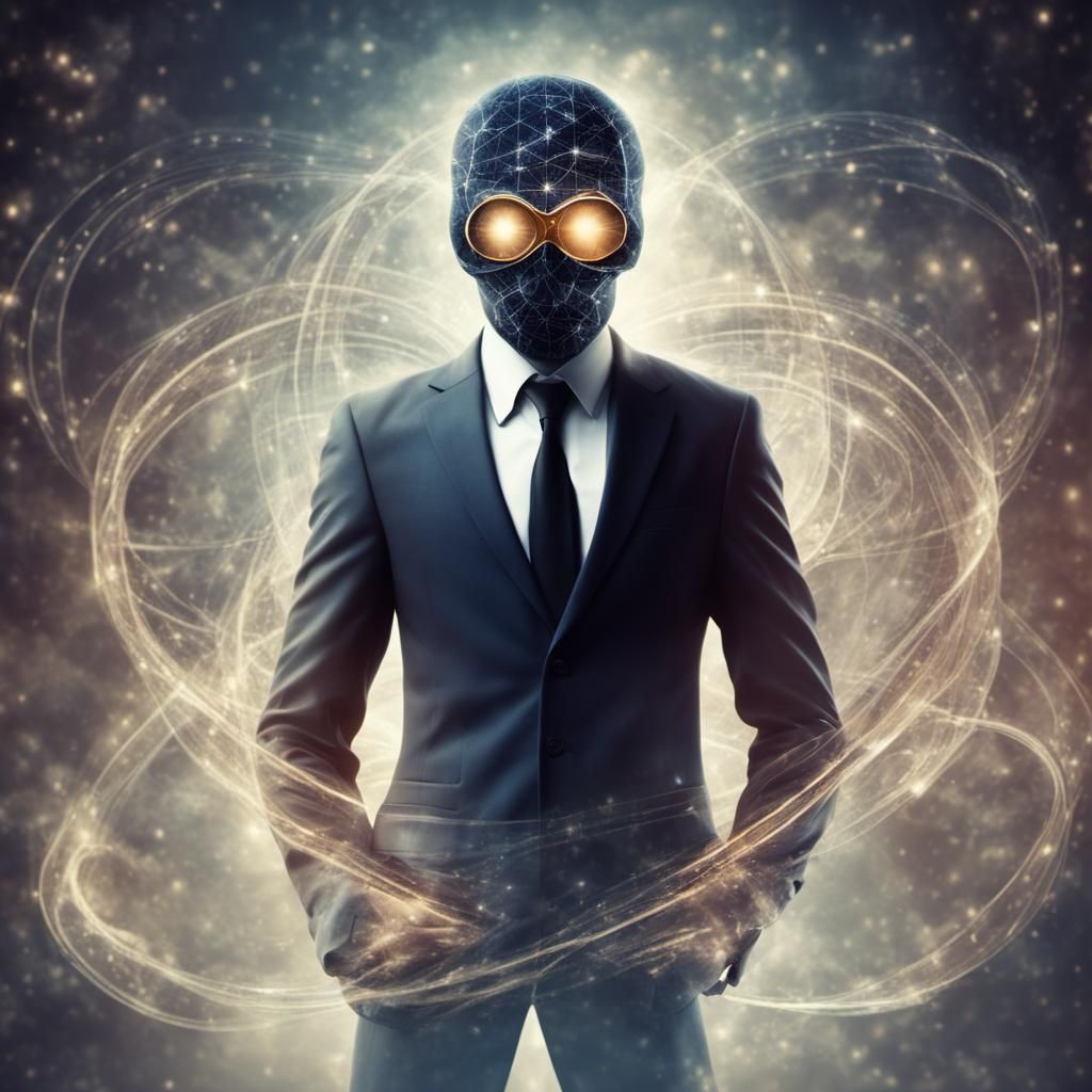 Enigmatic Man in Suit: Embodiment of Knowledge