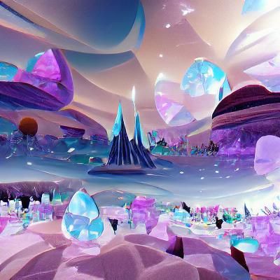 Enchanting Crystal Planet in Starry Expanse