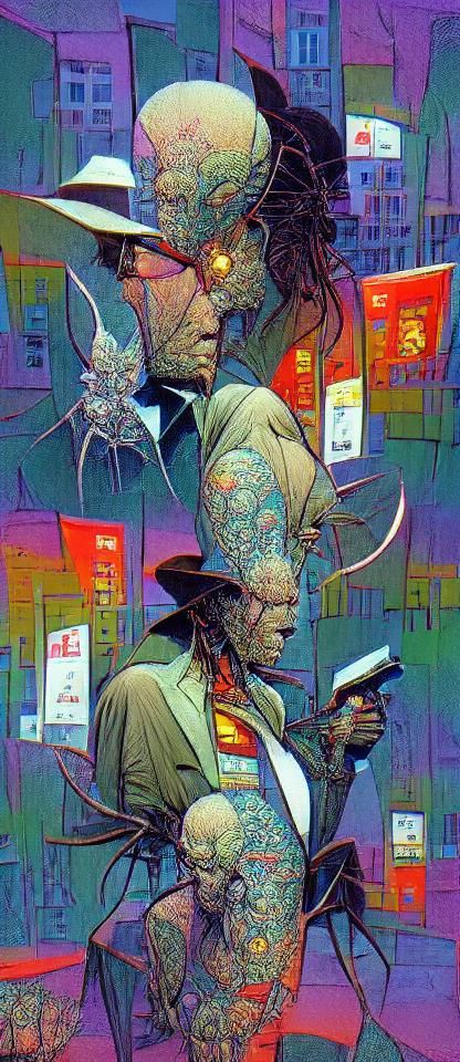 Cyberpunk Baphomet in Comic Book Style