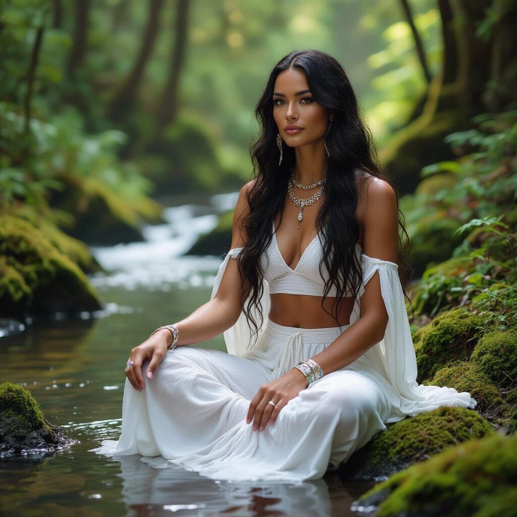 Lemurian Priestess in Forest of Healing Energy