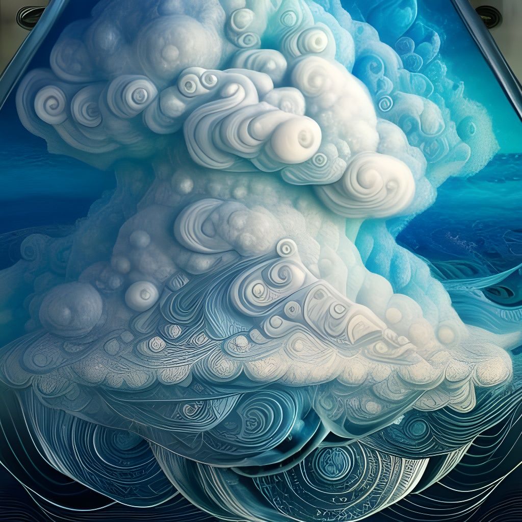 Glass Villa and Iceberg: Reflective 3D Render