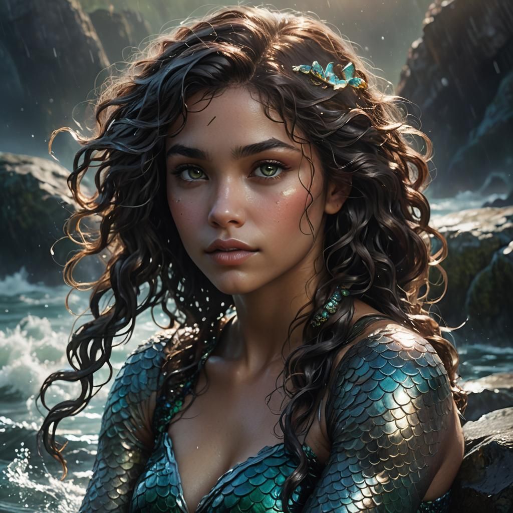 Ocean Mermaid Fantasy Concept Art in Digital Style