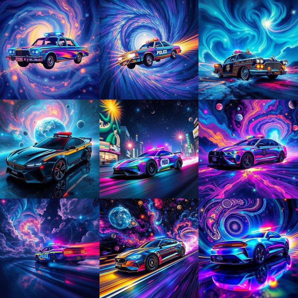 Surreal Cosmos Police Car