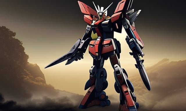 Epic Gundam Mech Warrior Digital Painting