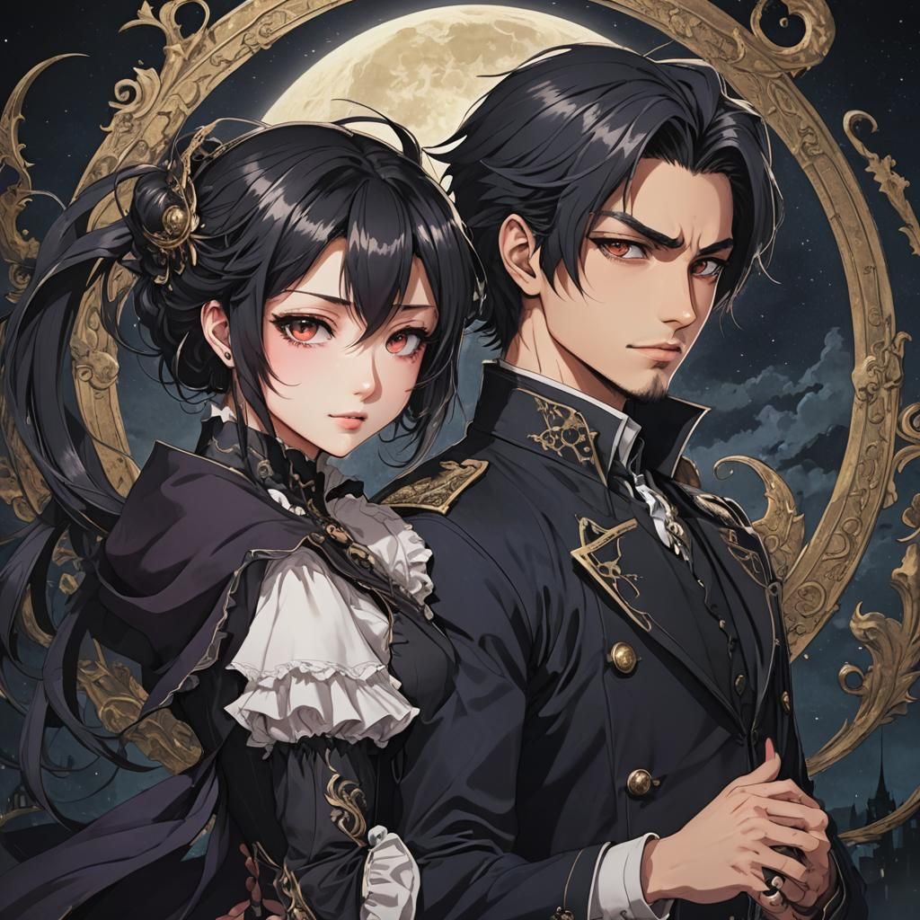 Anime Vampire Bite Scene in Studio Trigger Style